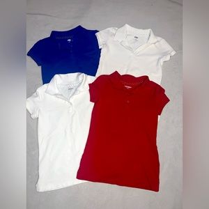 Girls School Uniform Collared Shirts OLD NAVY / S (6-7) Red, Blue, and White (2)